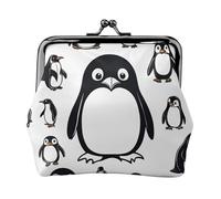 Mignon Pingouin Imprimé Porte-monnaie Compact 11,5 x 10,5 cm Mignon Mini Portefeuille avec Baiser Lock Pochette Étanche