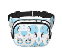 Mignon pingouin imprimé unisexe carré double couche sac à bandoulière sac de voyage accessoire d'entraînement, noir, taille unique, noir, taille unique, noir, One Size