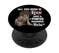 Mignon pointeur nommé Moka pour Chien Allemand à Poil Court PopSockets PopGrip Adhésif
