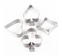 Mignon Poker Emporte-pièces Cartes À Jouer Biscuit Moules En Acier Inoxydable Légumes Fruits Biscuit Cutters Moule De Cuisson Outils De Cuisson Pour La Décoration Alimentaire 1set