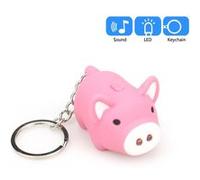 Mignon porc de bande dessinée Porte-clés avec LED et son jouet cadeau enfants télécommandes Pealer134 G