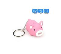 Mignon porc de bande dessinée Porte-clés avec LED et son jouet cadeau enfants télécommandes Pealer134