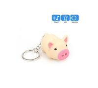 Mignon porc de bande dessinée Porte-clés avec LED et son jouet cadeau enfants télécommandes Pealer133