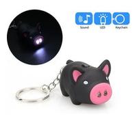 Mignon porc de bande dessinée Porte-clés avec LED et son jouet cadeau enfants télécommandes Pealer135 G
