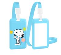 Mignon Porte-badge avec lanière cordon amovible étanche, Kawaii Cartoon Anime Figure Motif, pour Cartes d'Identité de Bureau et d'École Cartes de Crédit Cartes de Proximité, fleur