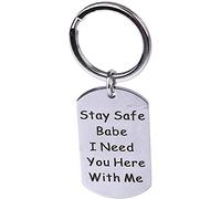 Mignon Porte-clés Anglais Lettre Reste en sécurité J'Ai Besoin de toi Ici avec Moi Porte-clés charmes Porte-clés pour Femmes Hommes Meilleurs cadeauxOpération Facile