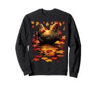 Mignon Poulet Confortable Feuilles d'automne Animal de Ferme esthétique Automne Sweatshirt