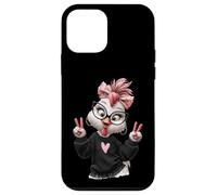 Mignon Poulet Dessin Animé Animal Funny Bird Design avec Lunettes Coque pour iPhone 12 Mini