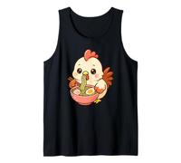 Mignon Poulet Mangeant Ramen Kawaii Art Amateur de Nourriture Débardeur