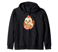 Mignon Poulet Mangeant Ramen Kawaii Art Amateur de Nourriture Sweat à Capuche