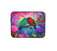 Mignon Printemps Floral Oiseau Couple Housse Ordinateur Portable Pochette Ordinateur Portable Pochette Tablette Mallette de Transport pour Travail 12 Pouces