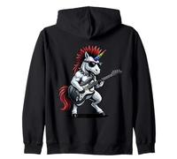 Mignon Punk Licorne Rock'n Roll Goth Punk Guitare Band Drôle Sweat à Capuche