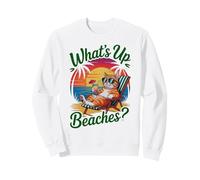 Mignon Qu'est-IL Beaches Chat Vacances Voyage Salé Sweatshirt