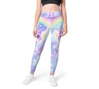 Mignon Rainbow Kawaii Ange Chat Pantalon de Yoga Long Femme (Code S) Taille Haute Stretch Fitness Pantalon Dames Sports Gym Leggings Running Collants, couleur, XL