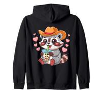Mignon ratailon cowboy boba buveur kawaii animal Sweat à Capuche