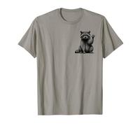 Mignon raton laveur agité de style dessin sur la poitrine T-Shirt