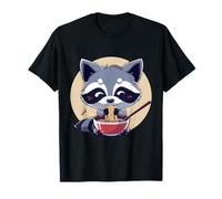 Mignon raton laveur ramen nouilles japonaises Anime Kawaii Oeuvre d'art T-Shirt