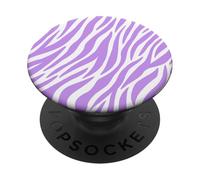 Mignon rayures zébrés lavande violet imprimé motif d'animaux PopSockets PopGrip Adhésif