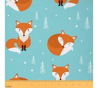 Mignon Renard softback Tissus au Metre 92x150cm Dessin animé Woodland Renard softback et projet de bricolage pour la maison sur mesure, enfants kawaii Wildlife Tissus Couture