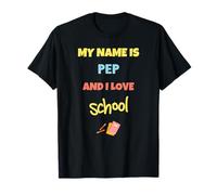 Mignon Retour à l'école Mon nom est Pep et J'aime l'école T-Shirt