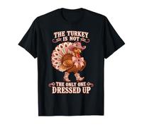 Mignon Rose Dinde Cowgirl Thanksgiving habillé Humour d'automne T-Shirt