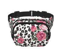 Mignon Rose Mélange Imprimé Léopard Accessoire d'entraînement Carré Double Couche Sac banane Tendance Voyage pour Homme et Femme
