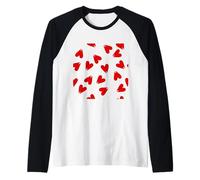 Mignon Rouge en Forme de Coeur Sucette Bonbon Saint Valentin Kawaii Manche Raglan