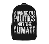 Mignon Sac À Dos d'affaires Changer La Politique, Pas Le Climat Sacs D'École Loisir Imperméable Daypack pour Loisir, Gym, Voyage, 42X32X14Cm