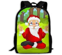 Mignon Sac À Dos d'affaires Yoga du Père Noël Sacs De Voyage Portable Cartable Scolaire pour Scolaires, Loisir, Trekking, 42X32X14Cm