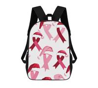 Mignon Sac À Dos De Voyage Ruban De Chapeau De Père Noël pour Le Cancer du Sein Cartable Scolaire Polyester Sacs À Dos pour Voyage, Scolaires, Voyage, 42X32X14Cm