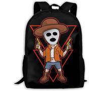 Mignon Sac À Dos D'École Crâne De Tueur Maniaque Sac À Dos Scolaire Imprimé Daypack pour Scolaires, Trekking, Gym, 42X32X14Cm