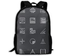 Mignon Sac À Dos D'École Ensemble D'Icônes Mathématiques Sac À Dos d'affaires Utilisation Quotidienne Sac À Dos Scolaire pour Usage Quotidien, Randonnéebureau, Loisir, 42X32X14Cm