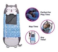 Mignon Sac de Couchage dessin anime Licorne Enfant Duvet avec Oreiller 160 x 60cm pour Happy Nappers BLEU-nzX11