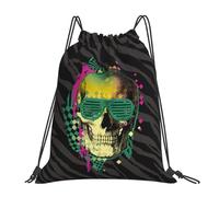 Mignon Sac pour Enfants Crâne des années 80 Sac à Dos léger Sac réutilisable 36x42cm pour Utilisation en garderie,crèche,Sport en Plein air