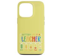 Mignon Semaine Scolaire Humour Batterie épuisée Autonomie d'un Enseignant Coque pour iPhone 13 Pro
