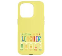 Mignon Semaine Scolaire Humour Batterie épuisée Autonomie d'un Enseignant Coque pour iPhone 15 Pro