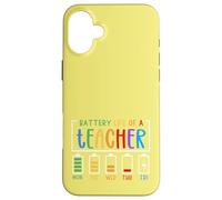 Mignon Semaine Scolaire Humour Batterie épuisée Autonomie d'un Enseignant Coque pour iPhone 16 Plus