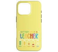 Mignon Semaine Scolaire Humour Batterie épuisée Autonomie d'un Enseignant Coque pour iPhone 16 Pro