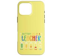 Mignon Semaine Scolaire Humour Batterie épuisée Autonomie d'un Enseignant Coque pour iPhone 16 Pro Max