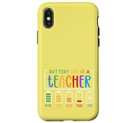 Mignon Semaine Scolaire Humour Batterie épuisée Autonomie d'un Enseignant Coque pour iPhone X/XS
