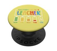 Mignon Semaine Scolaire Humour Batterie épuisée Autonomie d'un Enseignant PopSockets PopGrip Adhésif