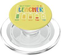 Mignon Semaine Scolaire Humour Batterie épuisée Autonomie d'un Enseignant PopSockets PopGrip pour MagSafe