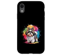 Mignon shih tzu avec une boucle colorée Coque pour iPhone XR