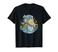 Mignon Shoebill Cigogne Grand Bec Oiseau Humide T-Shirt