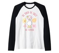 Mignon Silly Fleur d'oie Pastel Messages Positifs Enfants Filles Manche Raglan