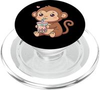 Mignon Singe Bubble Tea Kawaii Anime singes Amoureux Filles PopSockets PopGrip pour MagSafe