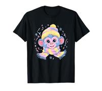 Mignon Singe Hiver Portrait Animal Personnage Graphique bébé T-Shirt