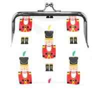 Mignon soldats de dessin animé blanc personnalisé femmes mignon porte-monnaie mignon en cuir boucle baiser serrure petit porte-monnaie