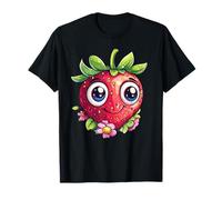 Mignon Sourire Fraise Avec Fleurs Délice T-Shirt