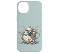 Mignon Souris dans Une théière Florale Cottagecore Art Coque pour iPhone 14 Plus